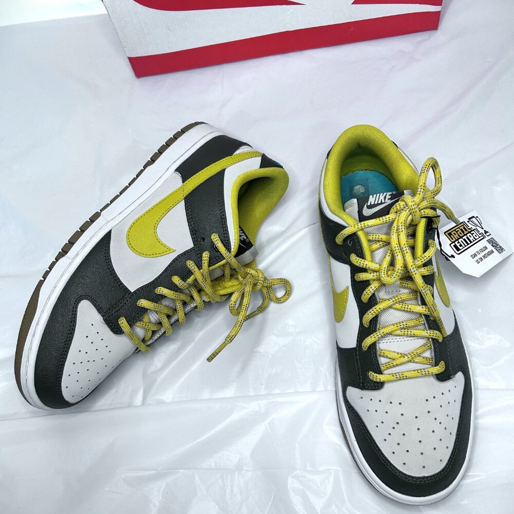 Nike Dunk Low Retro PRM Cargo Khaki/Vivid Sulfur FV3629-371 Men's size 10